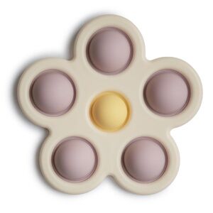Mushie Flower Press Toy Soft Lilac Daffodil Ivory Sensory Toy NWT
